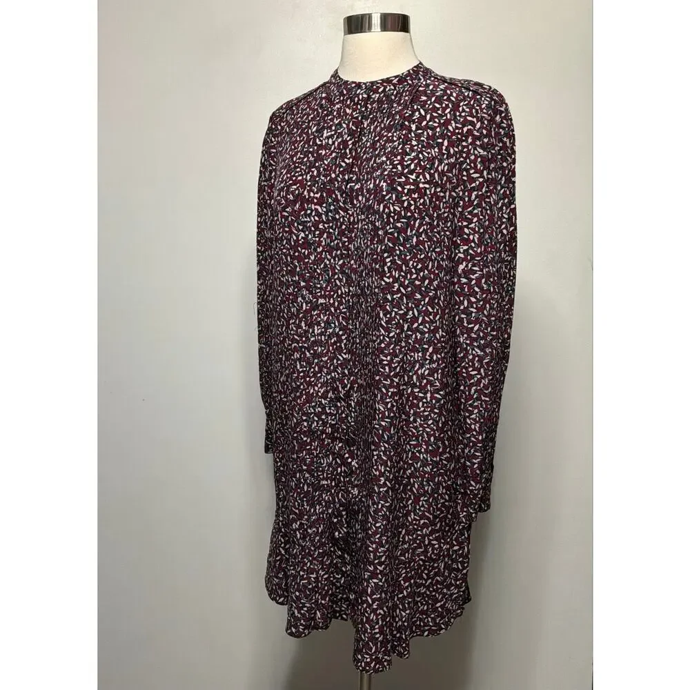 TORY BURCH RED CONFETTI PRINT MIDI DRESS SIZE 6